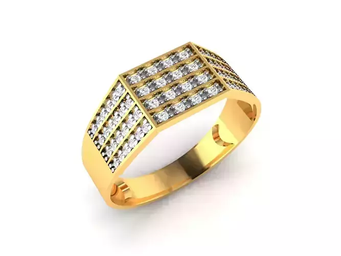 Diamond Ring For Men 3d Print Model 3D print model