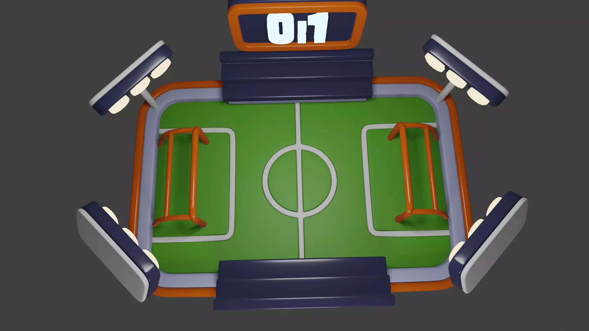 Stadium Stylized - Beautiful Stylized Playing Ground Low-poly 3D model