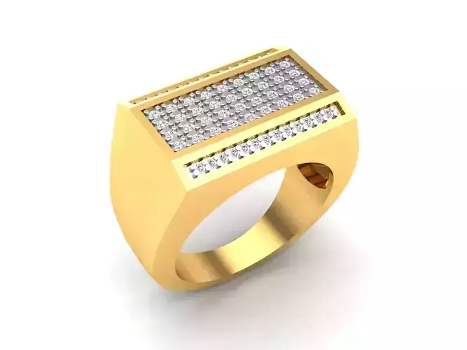 Diamond Ring For Men 3d Print Model 3D print model