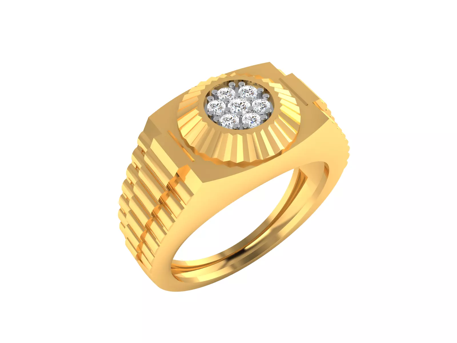 Diamond Ring For Men 3d Print Model 3D print model_0