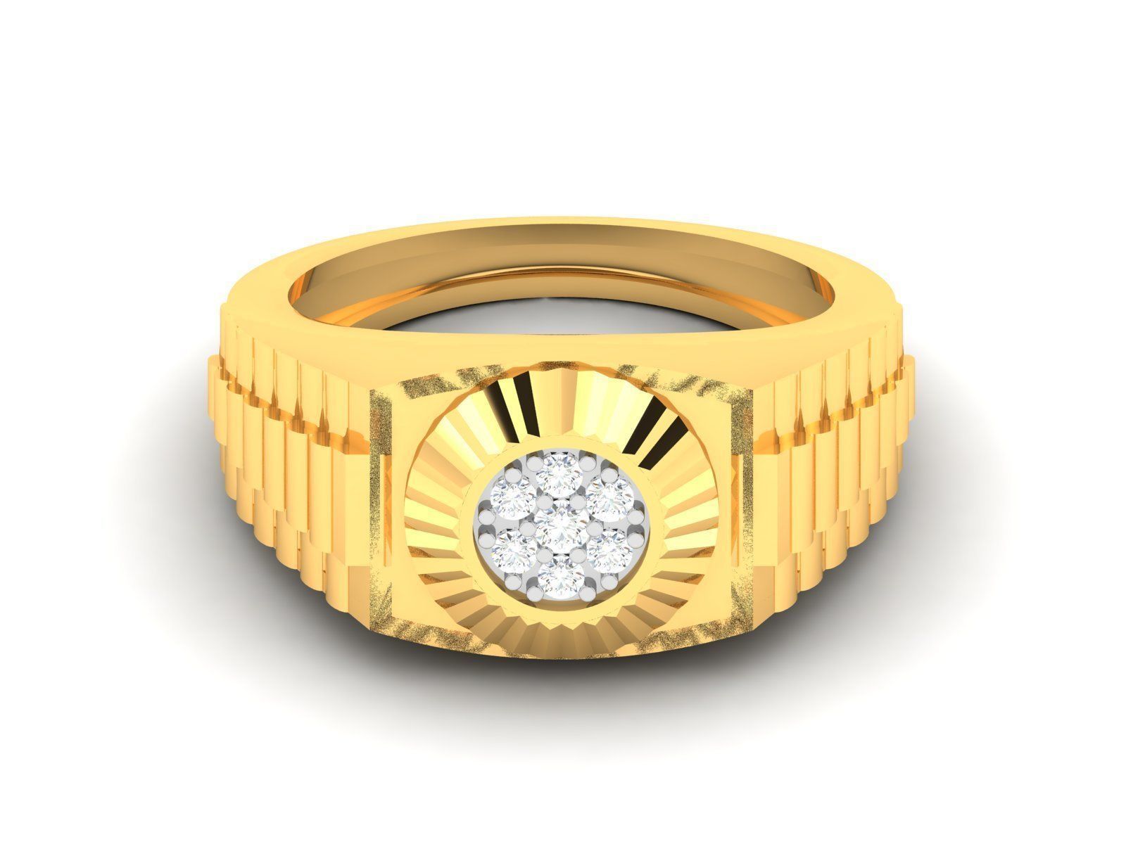 Diamond Ring For Men 3d Print Model 3D print model_1