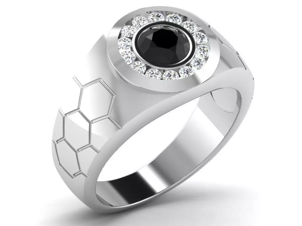 Diamond Ring For Men 3d Print Model 3D print model_0