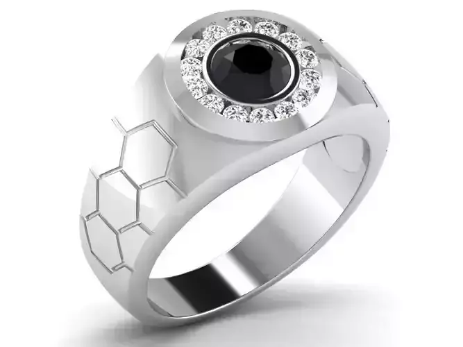 Diamond Ring For Men 3d Print Model 3D print model