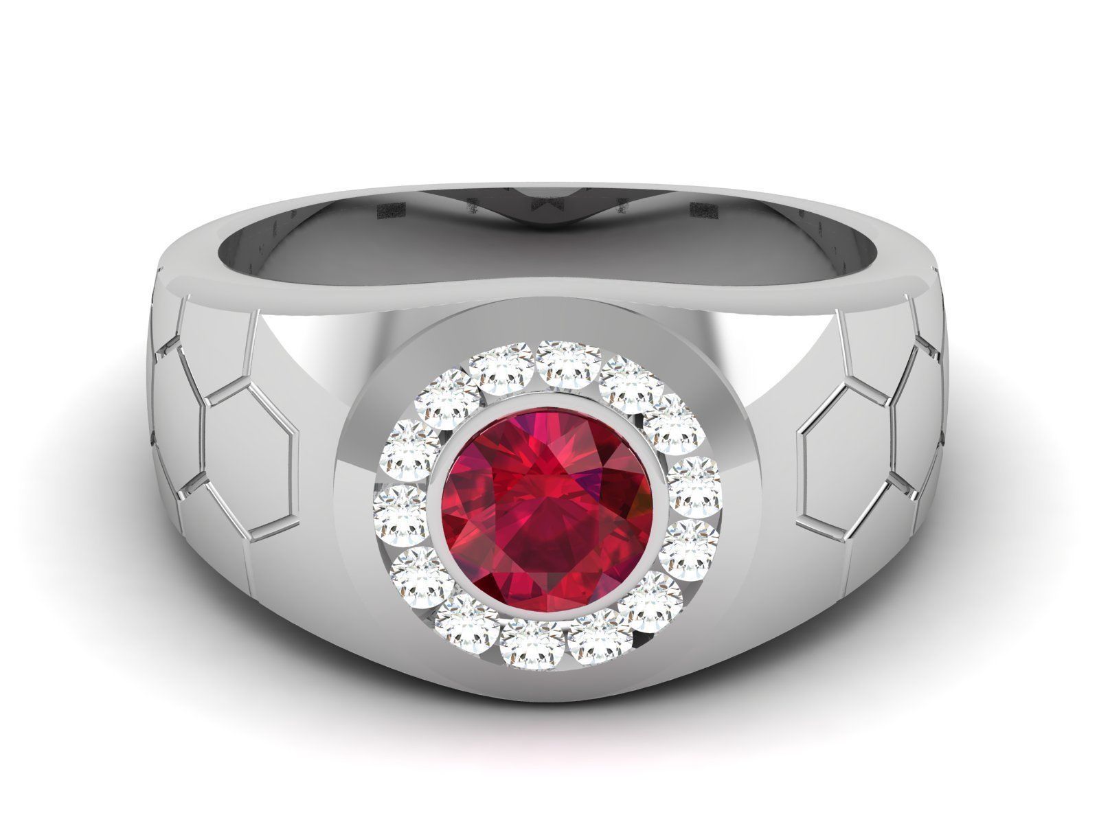 Diamond Ring For Men 3d Print Model 3D print model_2