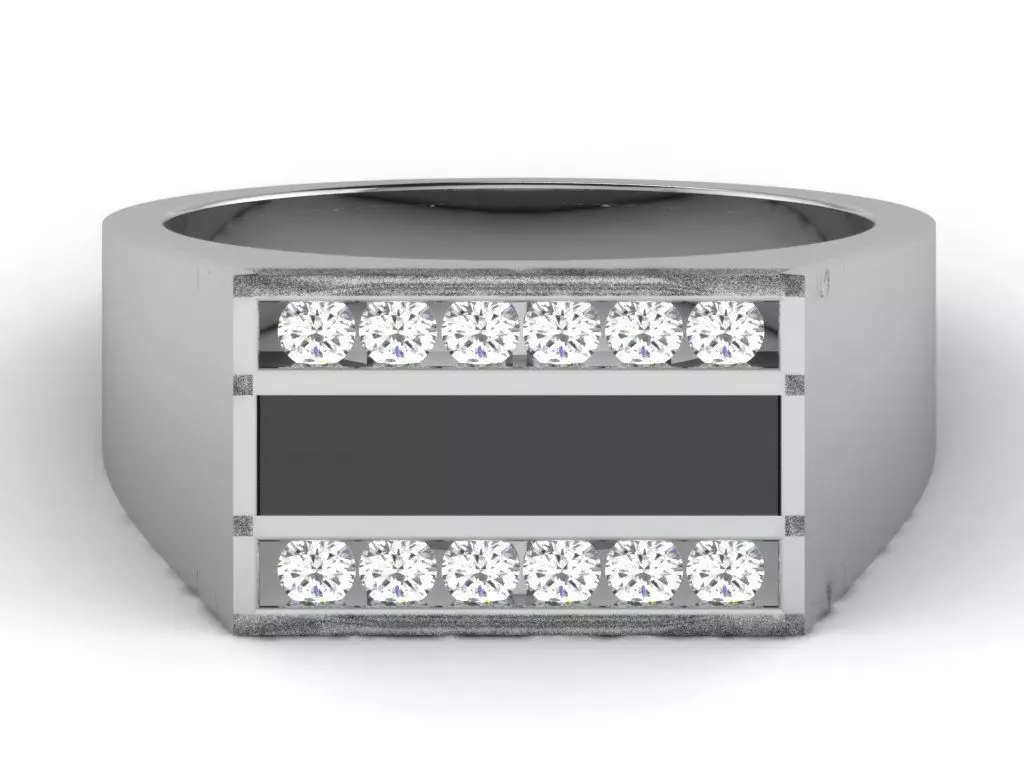 Diamond Ring For Men 3d Print Model 3D print model_0