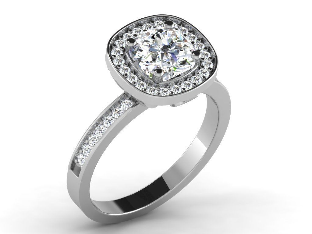 Diamond Ring For Women 3d Print Model 3D print model_2