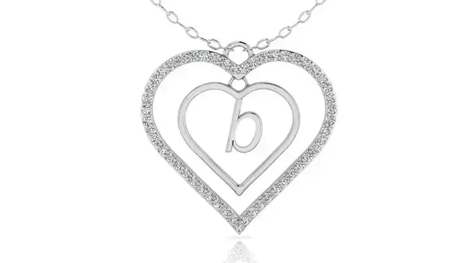 Alphabet Jewelry Pendant B 3D Model 3D print model