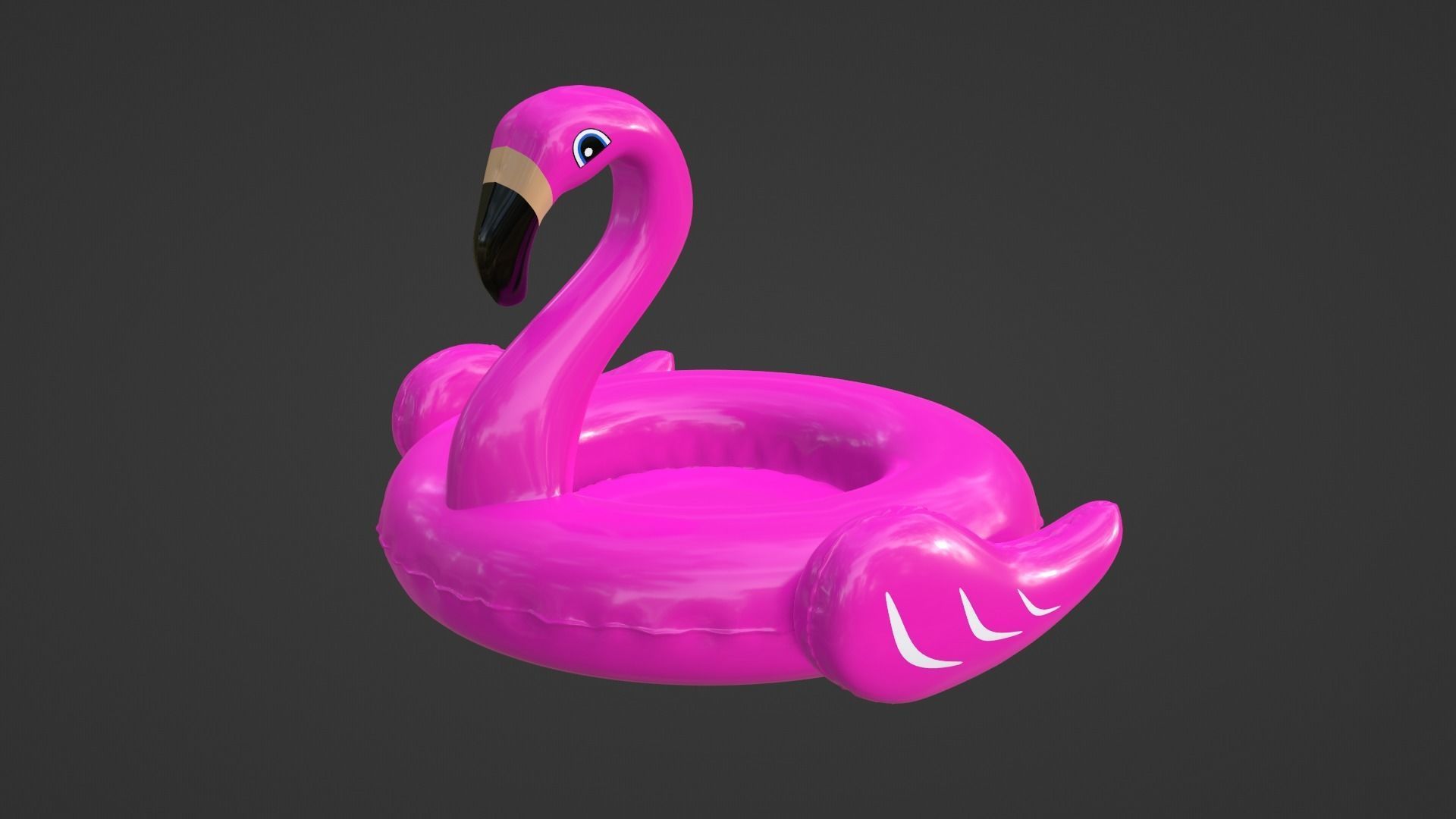 Inflatable Pink Flamingo Toy  3D model_9