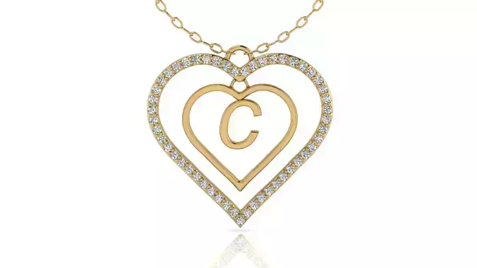 Alphabet Jewelry Pendant C 3D Model 3D print model