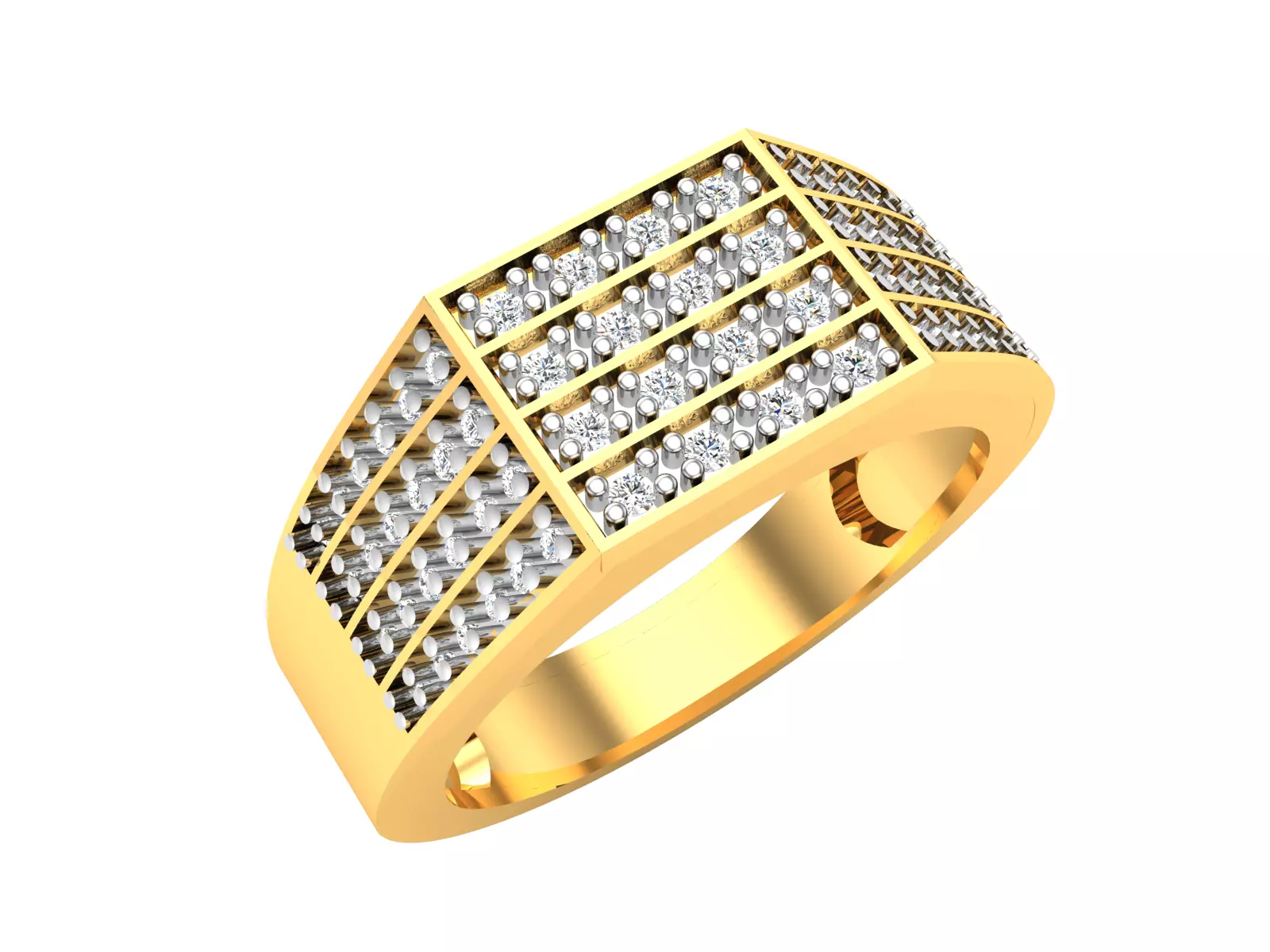 Diamond Ring For Men 3d Print Model 3D print model_0