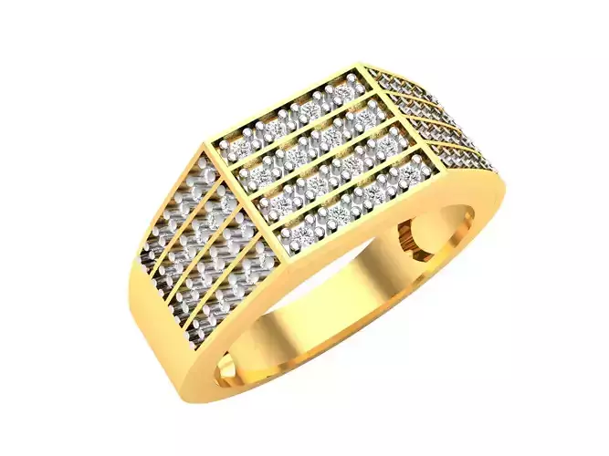 Diamond Ring For Men 3d Print Model 3D print model