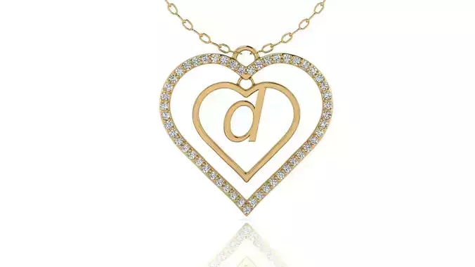 Alphabet Jewelry Pendant D 3D Model 3D print model