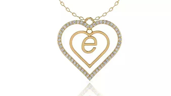 Alphabet Jewelry Pendant E 3D Model 3D print model