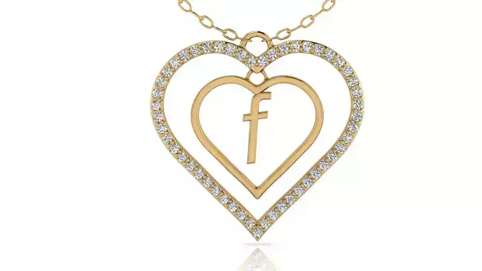 Alphabet Jewelry Pendant F 3D Model 3D print model
