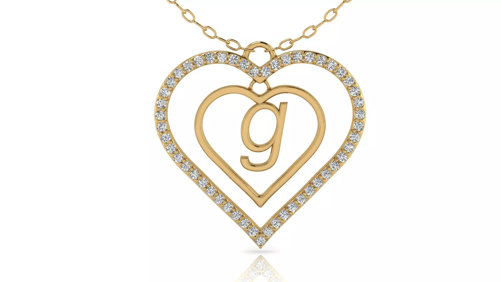 Alphabet Jewelry Pendant G 3D Model 3D print model