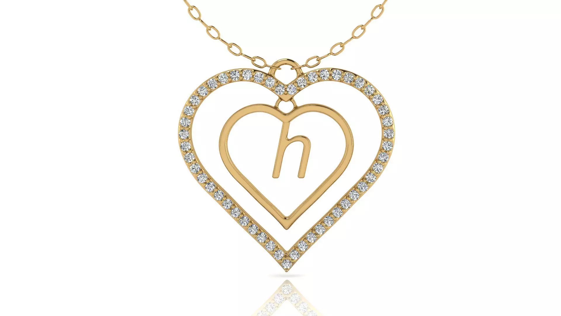 Alphabet Jewelry Pendant H 3D Model 3D print model