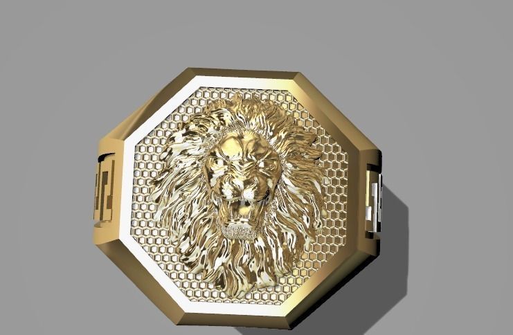 anillo leon  3D model_4