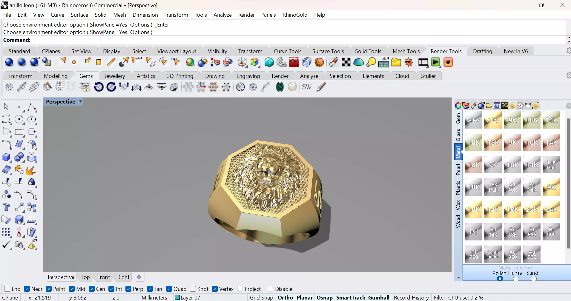 anillo leon  3D model_0