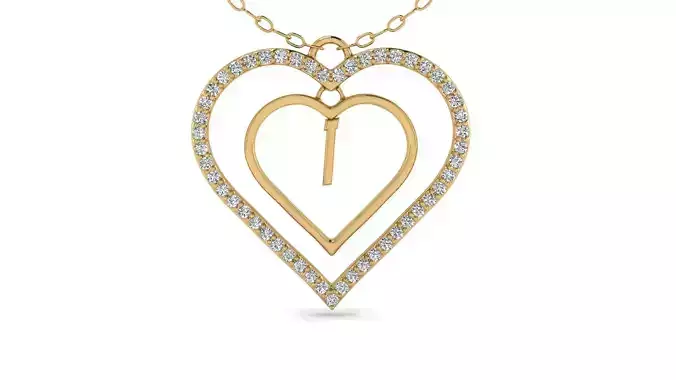 Alphabet Jewelry Pendant I 3D Model 3D print model