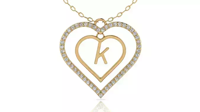 Alphabet Jewelry Pendant K 3D Model 3D print model