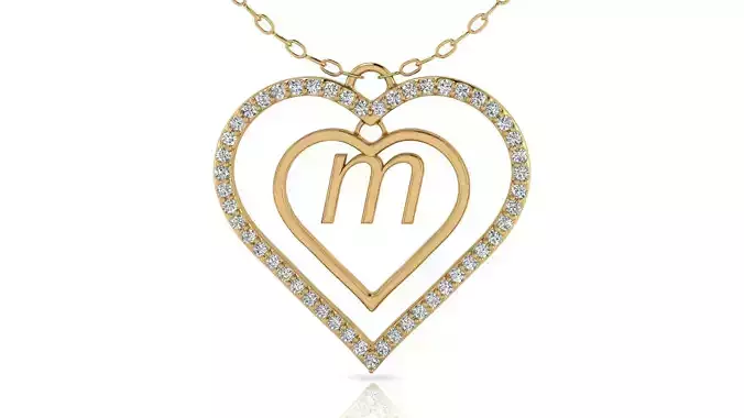 Alphabet Jewelry Pendant M 3D Model 3D print model