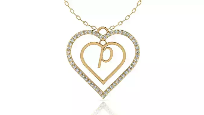 Alphabet Jewelry Pendant P 3D Model 3D print model