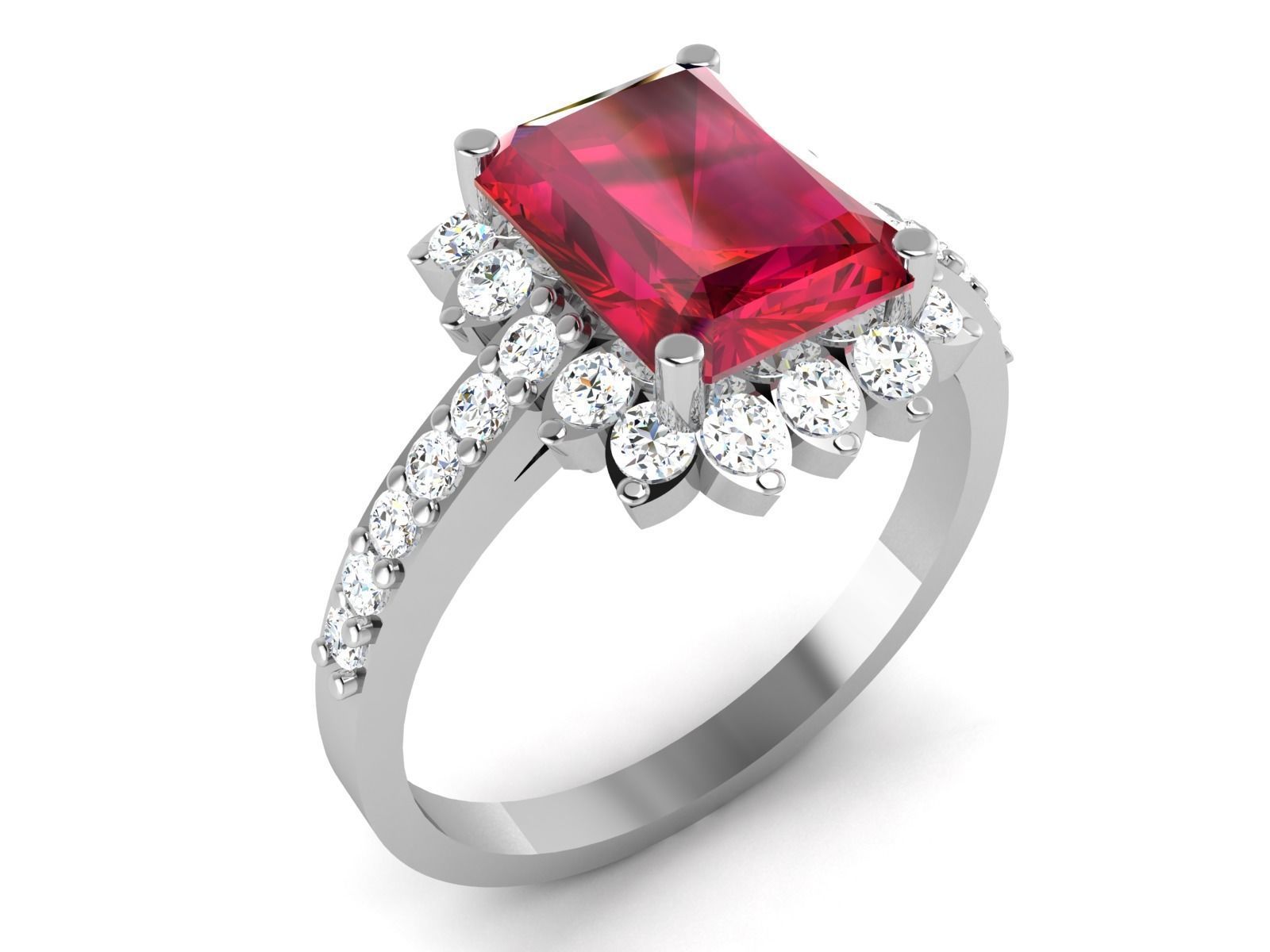 Diamond Ring For Women 3d Print Model 3D print model_8