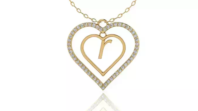 Alphabet Jewelry Pendant R 3D Model 3D print model