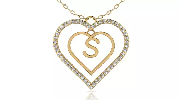 Alphabet Jewelry Pendant S 3D Model 3D print model