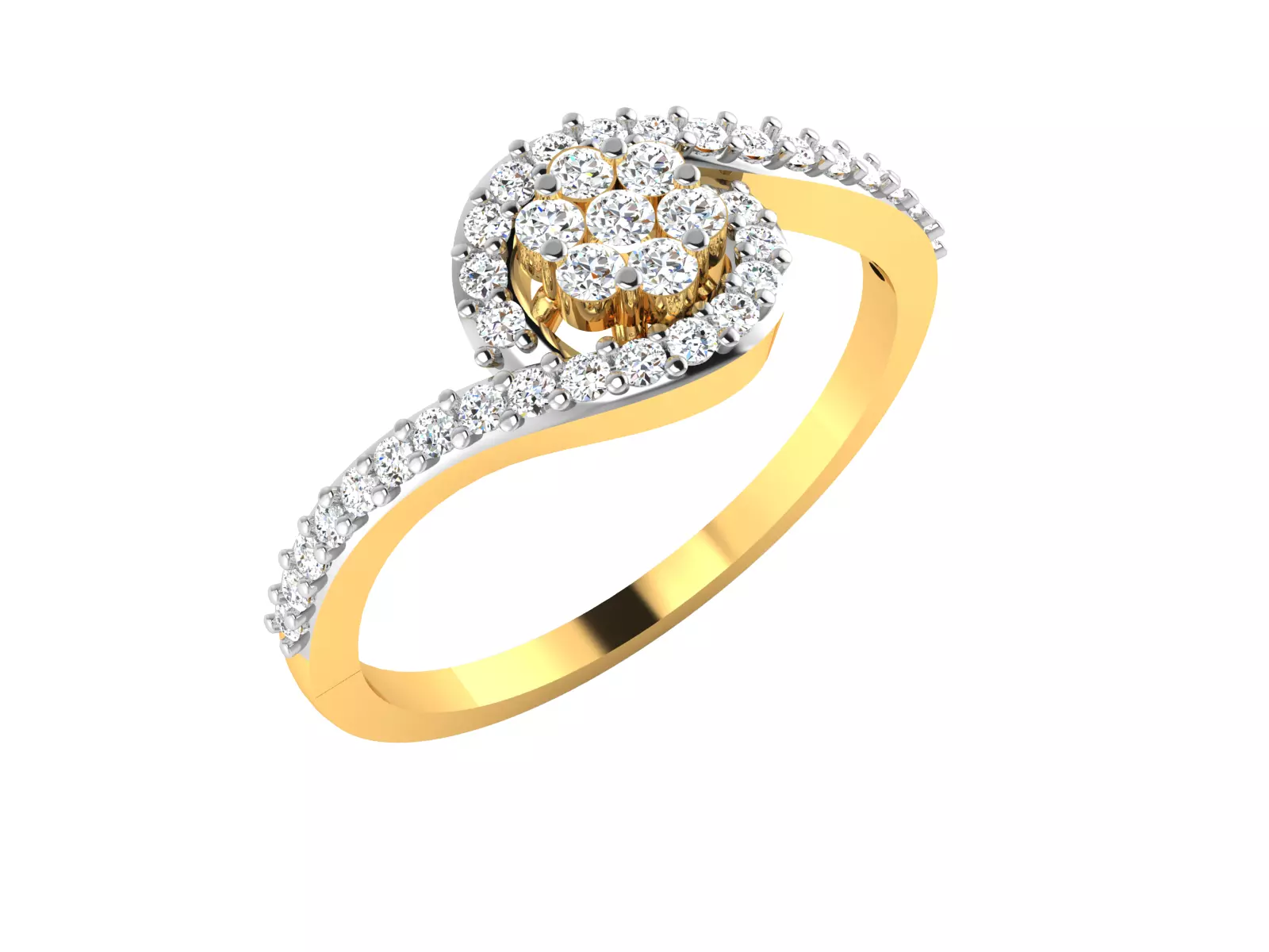 Diamond Ring For Women 3d Print Model 3D print model_0