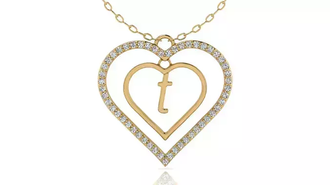 Alphabet Jewelry Pendant T 3D Model 3D print model