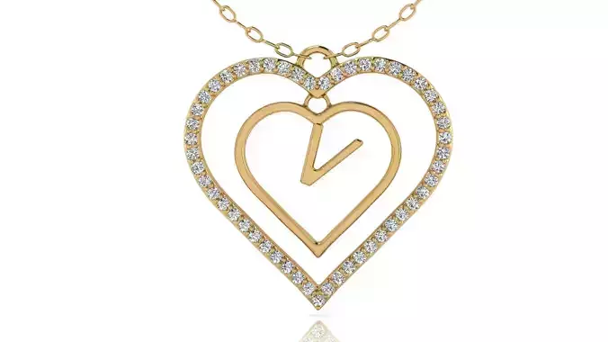 Alphabet Jewelry Pendant V 3D Model