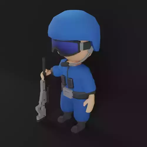 Chibi Low poly Character Low-poly 3D model