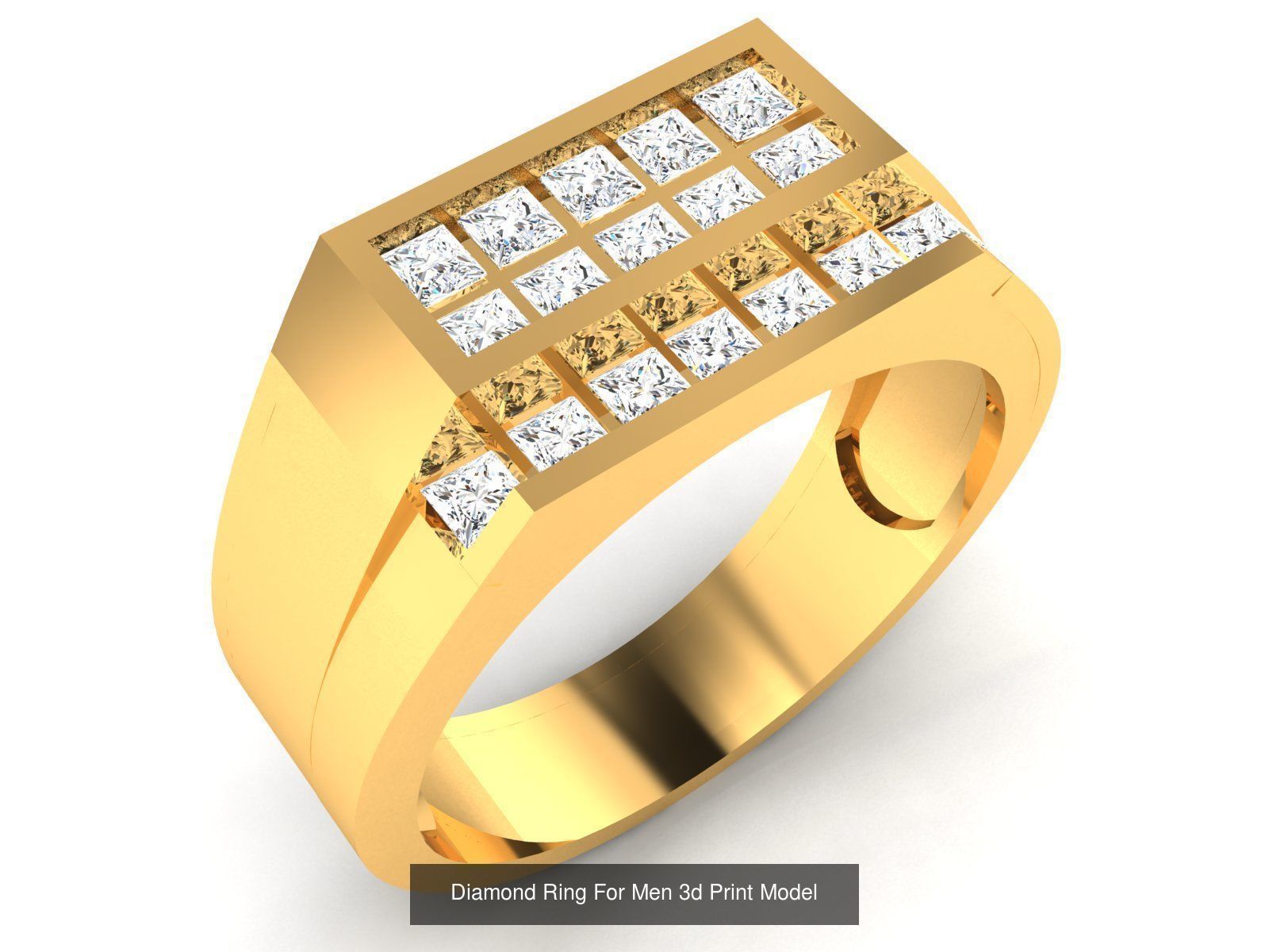 Diamond Rings Collection For Men 3d Print Model _17