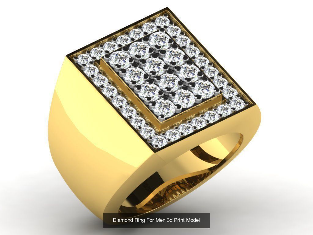 Diamond Rings Collection For Men 3d Print Model _5
