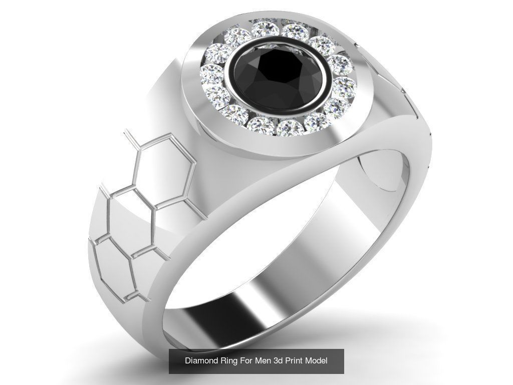 Diamond Rings Collection For Men 3d Print Model _23
