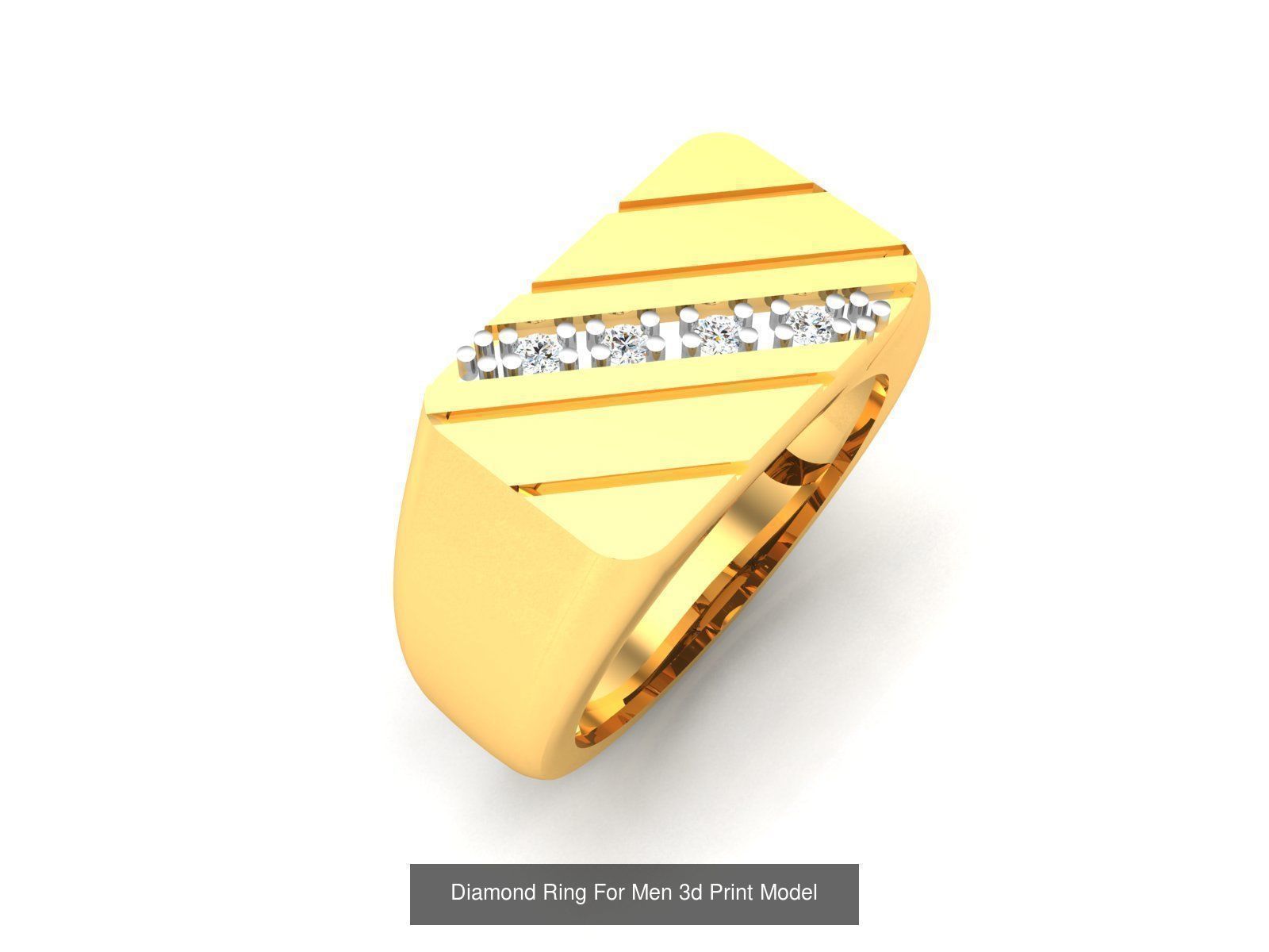 Diamond Rings Collection For Men 3d Print Model _9