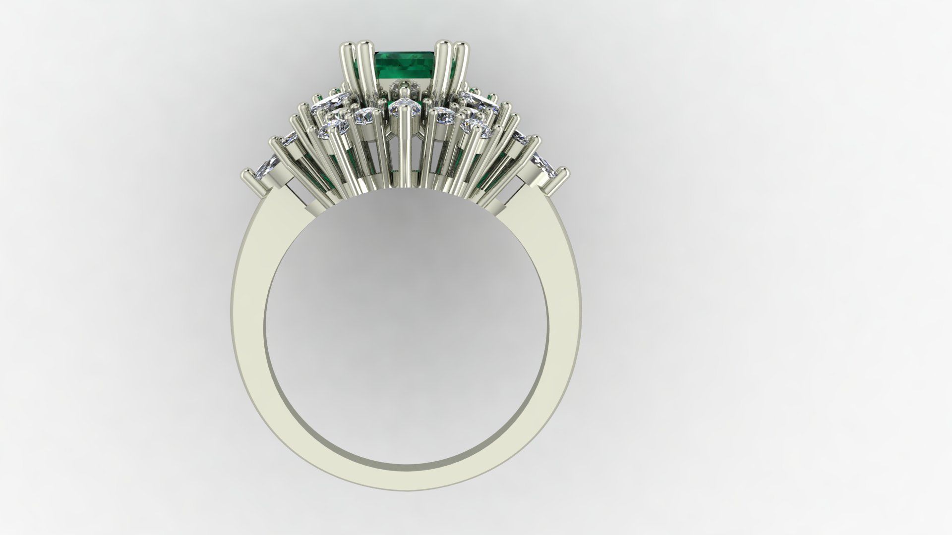 Emerald RIng  3D print model_3
