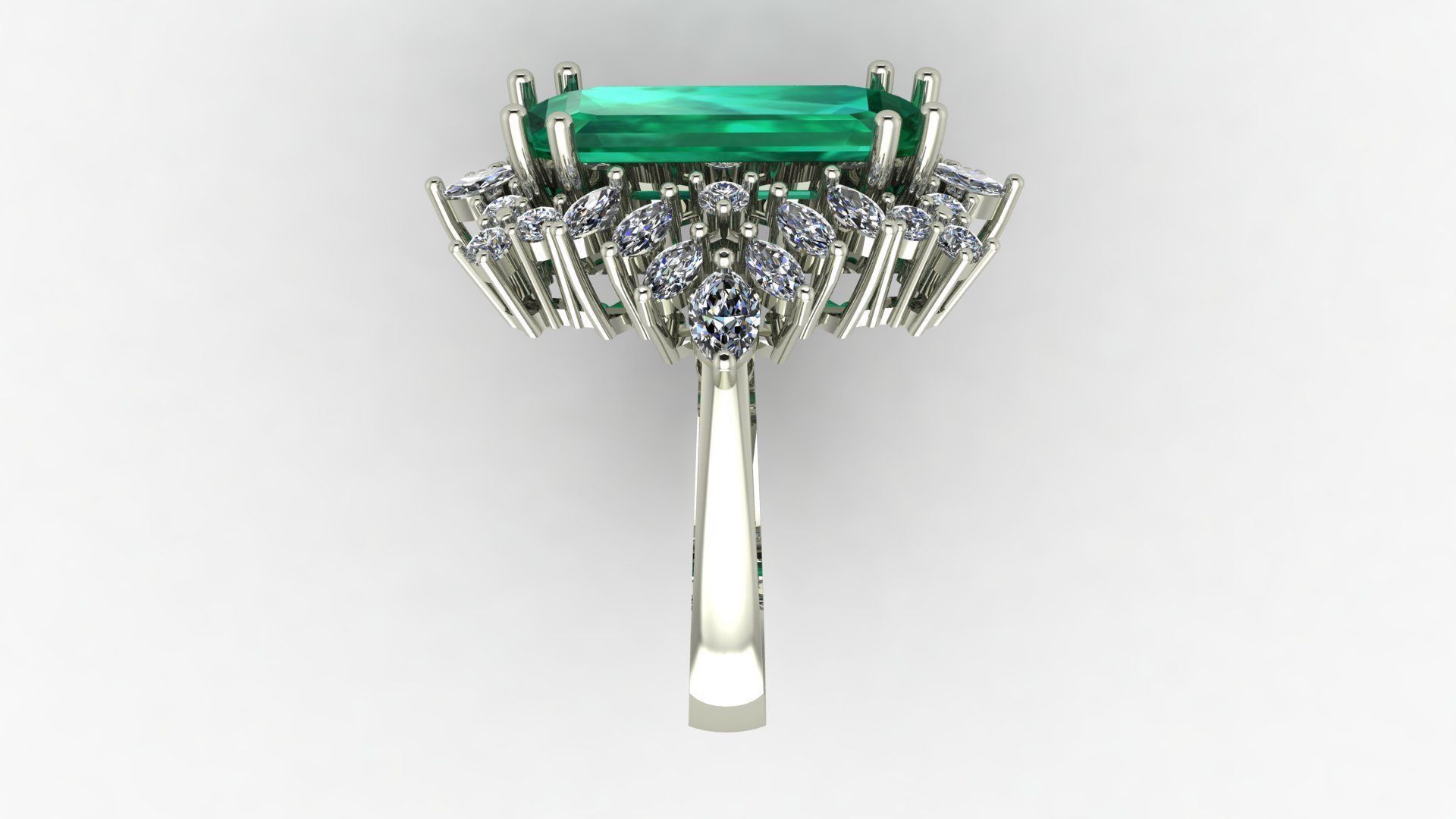Emerald RIng  3D print model_2
