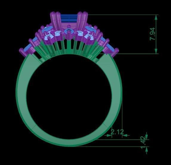 Emerald RIng  3D print model_4