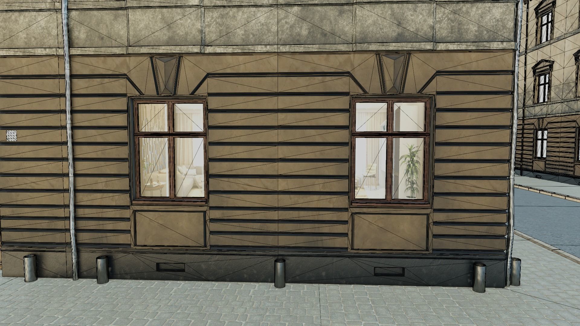 Building modular european old id 2 Low-poly 3D model_11