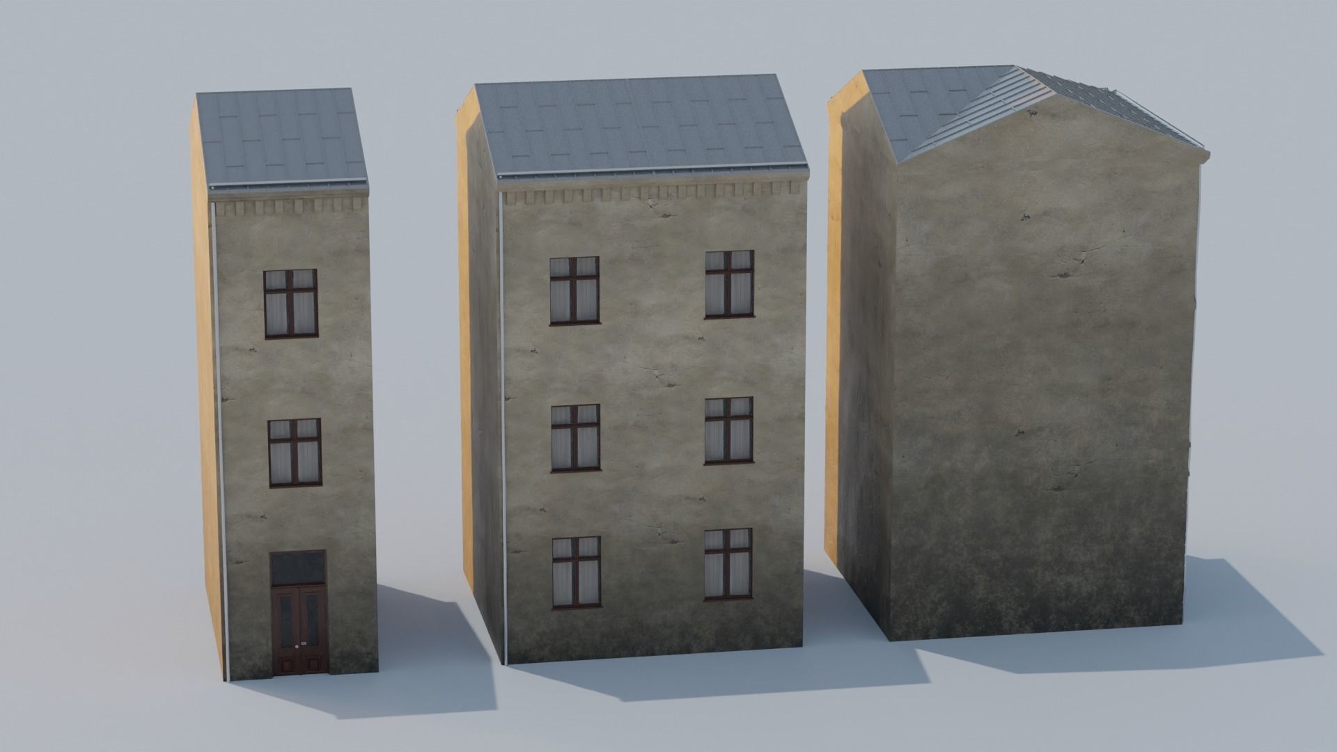Building modular european old id 2 Low-poly 3D model_2