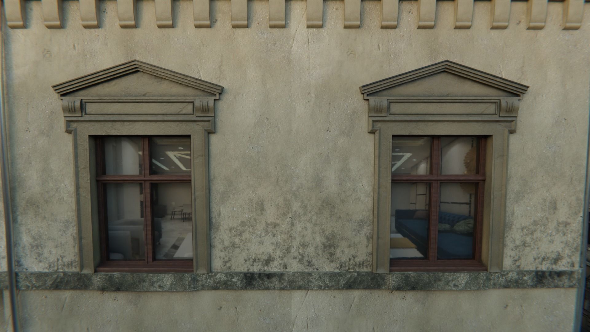 Building modular european old id 2 Low-poly 3D model_4