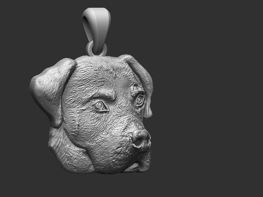 Dog face Pendant 3D print model_10