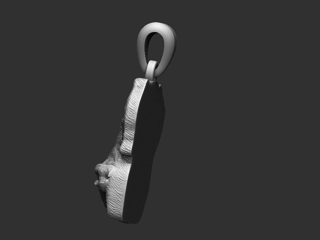 Dog face Pendant 3D print model_5