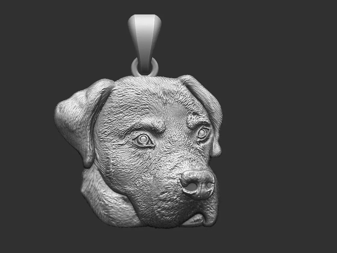 Dog face Pendant 3D print model_0