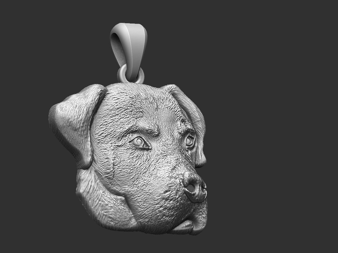 Dog face Pendant 3D print model_1