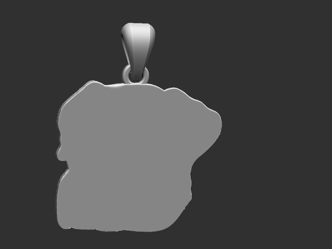 Dog face Pendant 3D print model_4