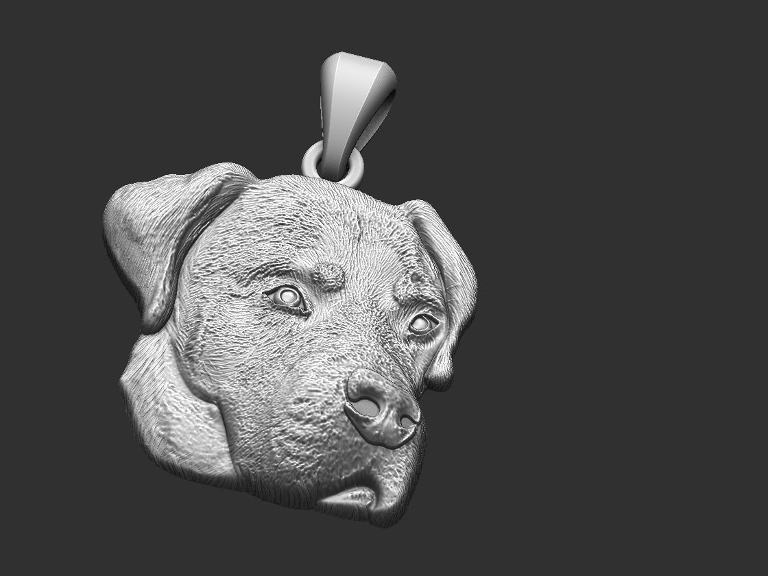 Dog face Pendant 3D print model_9