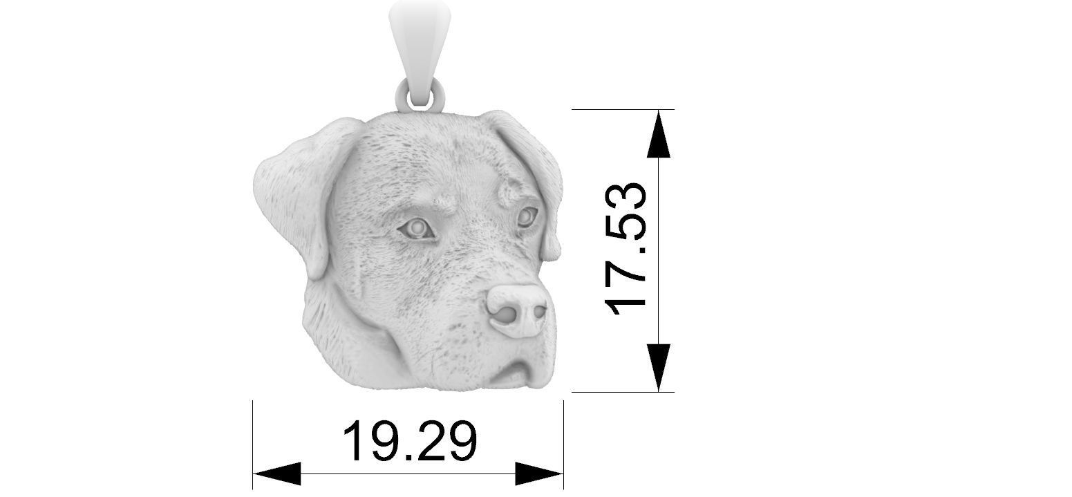 Dog face Pendant 3D print model_6